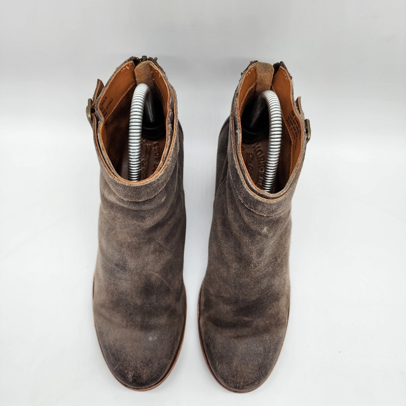 Kork Ease Maddelena Gray Suede Distressed Vintage Ankle Boots Size 8 - Picture 4 of 11